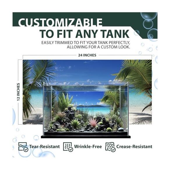 Aquatic Creations Aquarium Background Beach Scene 24”x12” - Picture 8 of 10